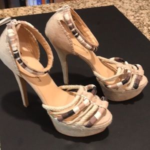 Tan sued heels